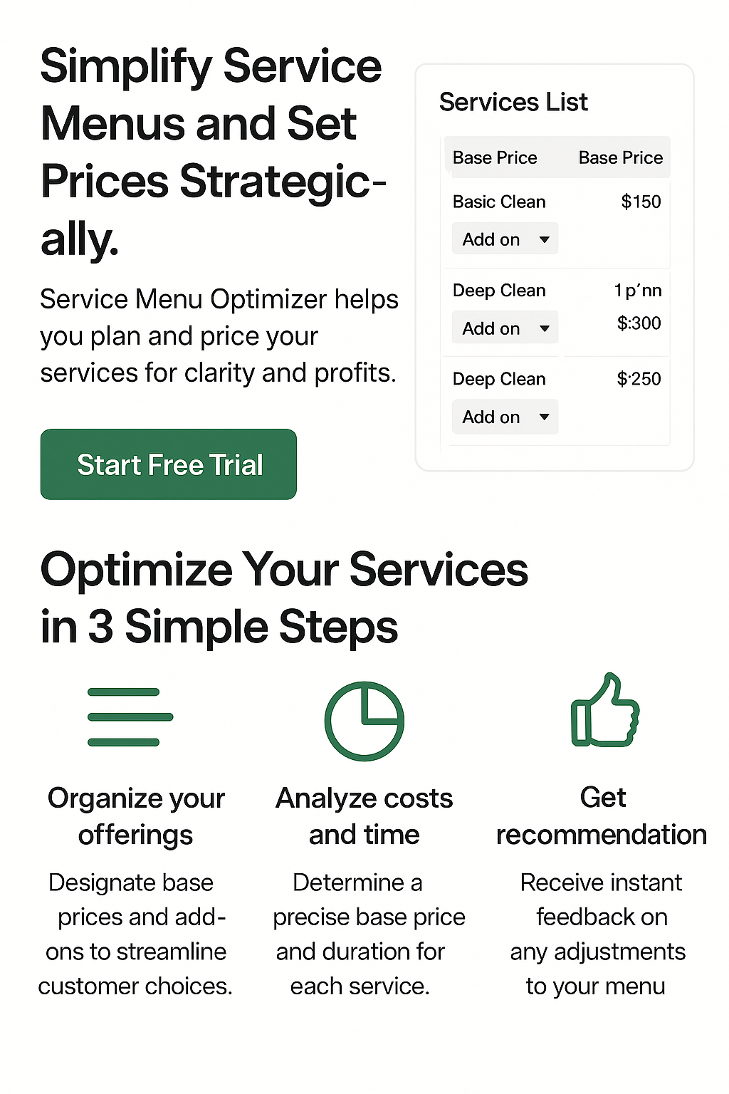 LendGrove Service Menu Optimizer showing service profitability analysis